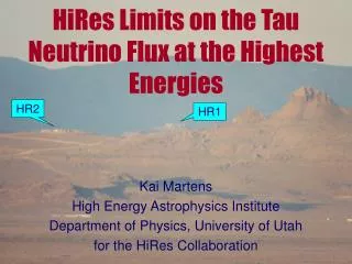 HiRes Limits on the Tau Neutrino Flux at the Highest Energies