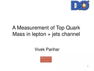 A Measurement of Top Quark Mass in lepton + jets channel