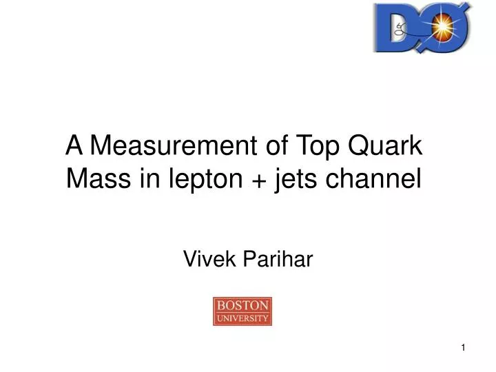 a measurement of top quark mass in lepton jets channel