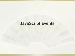 JavaScript Events