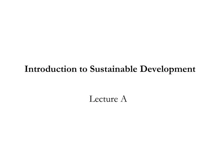 introduction to sustainable development
