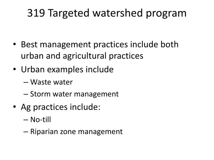 319 targeted watershed program