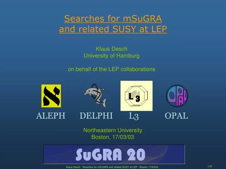 searches for msugra and related susy at lep
