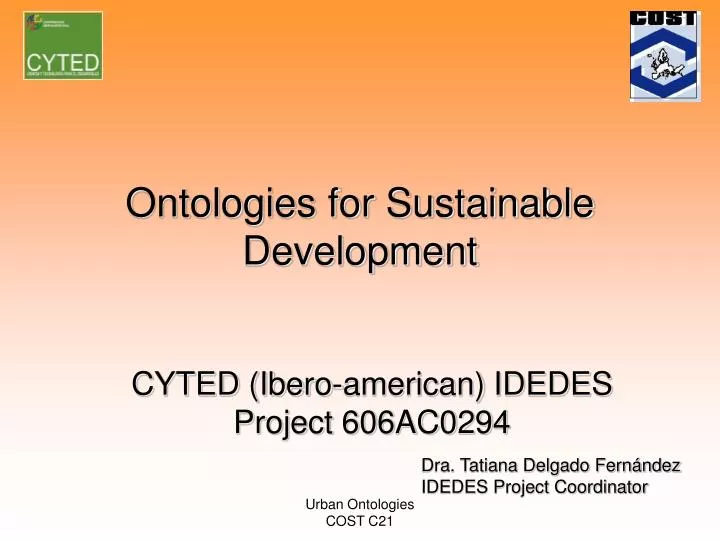 ontologies for sustainable development