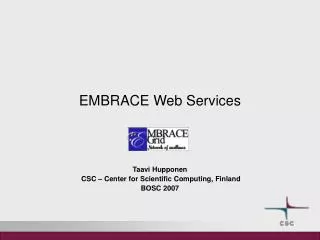 EMBRACE Web Services