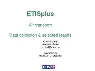 ETISplus Air transport Data collection &amp; selected results