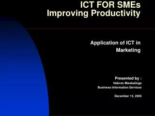 Application of ICT in Marketing