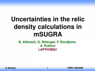 Uncertainties in the relic density calculations in mSUGRA