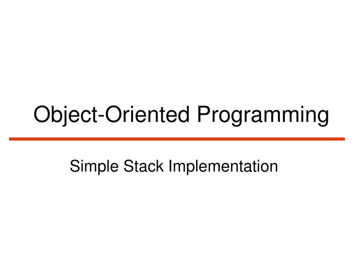 object oriented programming