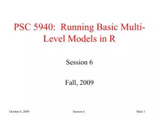 PSC 5940: Running Basic Multi-Level Models in R