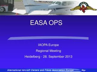 IAOPA Europe Regional Meeting Heidelberg - 28. September 2013