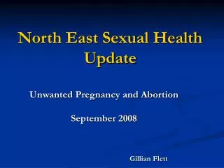 North East Sexual Health Update