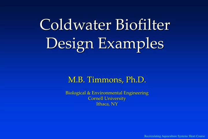 coldwater biofilter design examples