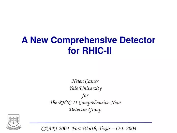 a new comprehensive detector for rhic ii