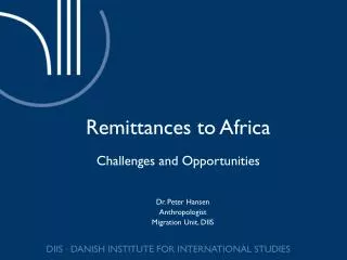 Remittances to Africa Challenges and Opportunities