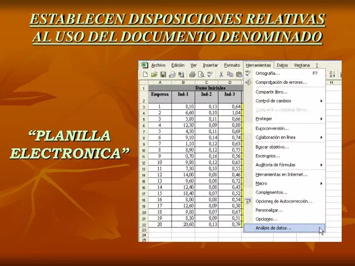 establecen disposiciones relativas al uso del documento denominado