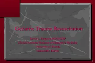 Geriatric Trauma Resuscitation