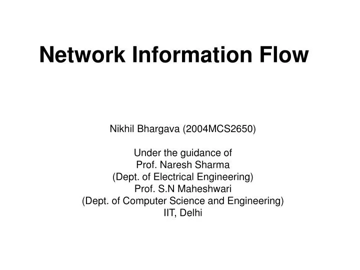 network information flow