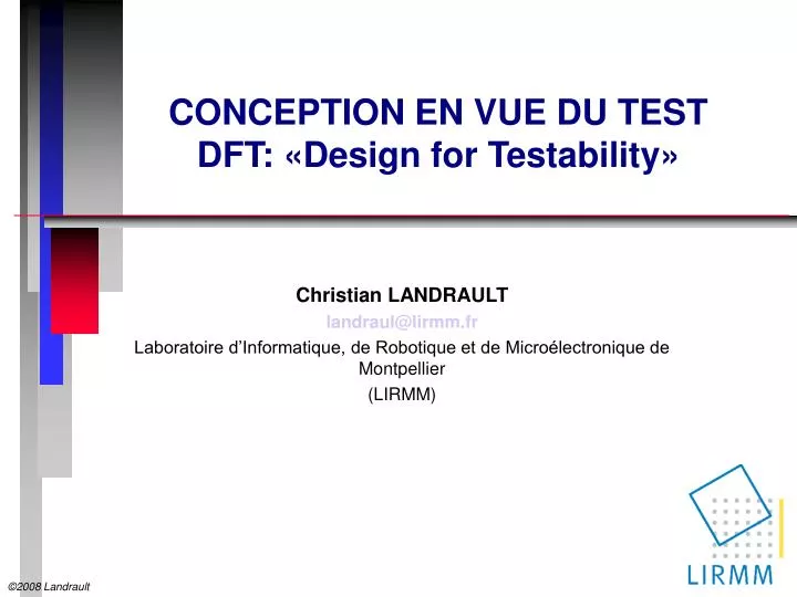 conception en vue du test dft design for testability
