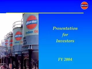 Presentation for Investors FY 2004