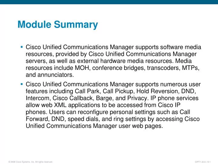 module summary