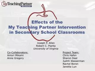 Effects of the My Teaching Partner Intervention in Secondary School Classrooms