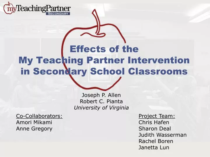 effects of the my teaching partner intervention in secondary school classrooms