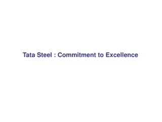 Tata Steel : Commitment to Excellence