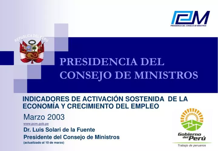 presidencia del consejo de ministros