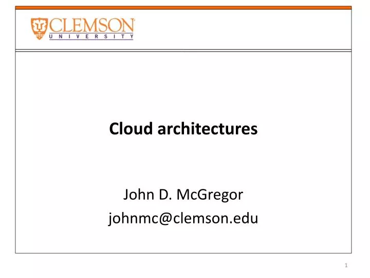 cloud architectures