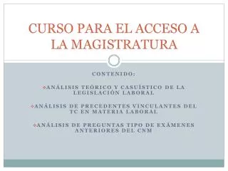 curso para el acceso a la magistratura