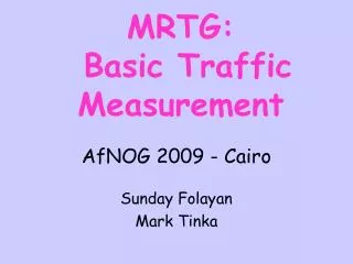 MRTG: Basic Traffic Measurement