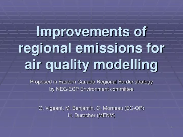 improvements of regional emissions for air quality modelling