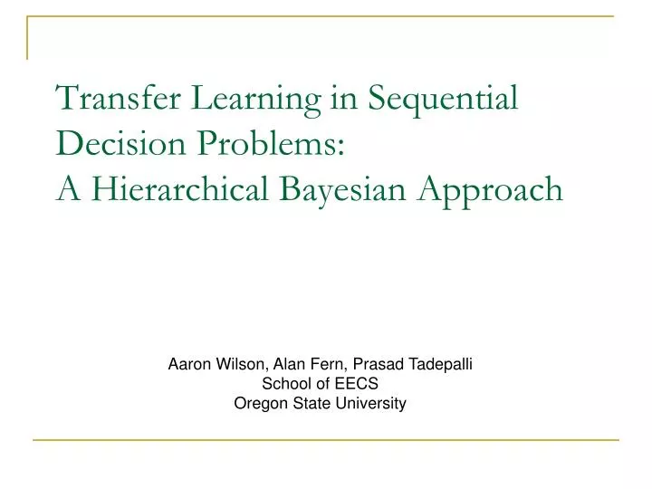 transfer learning in sequential decision problems a hierarchical bayesian approach