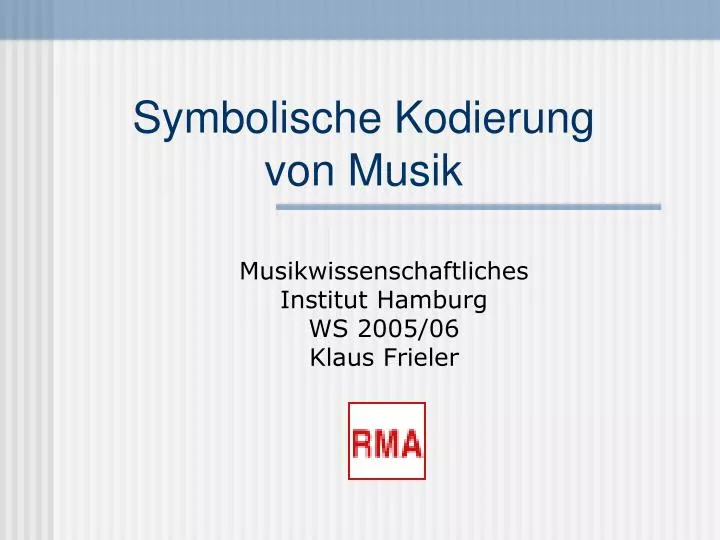 symbolische kodierung von musik