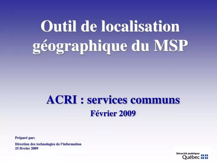 acri services communs f vrier 2009