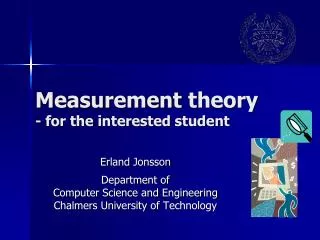 Measurement theory - for the interested student