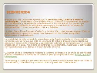 bienvenida