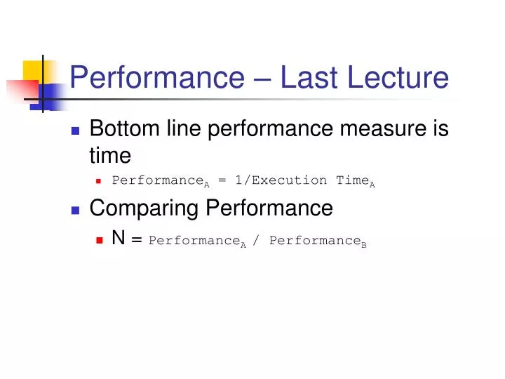 performance last lecture