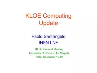 KLOE Computing Update