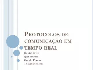 protocolos de comunica o em tempo real