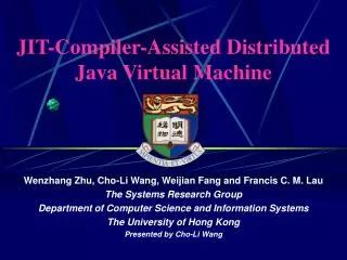 JIT-Compiler-Assisted Distributed Java Virtual Machine