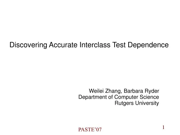 discovering accurate interclass test dependence