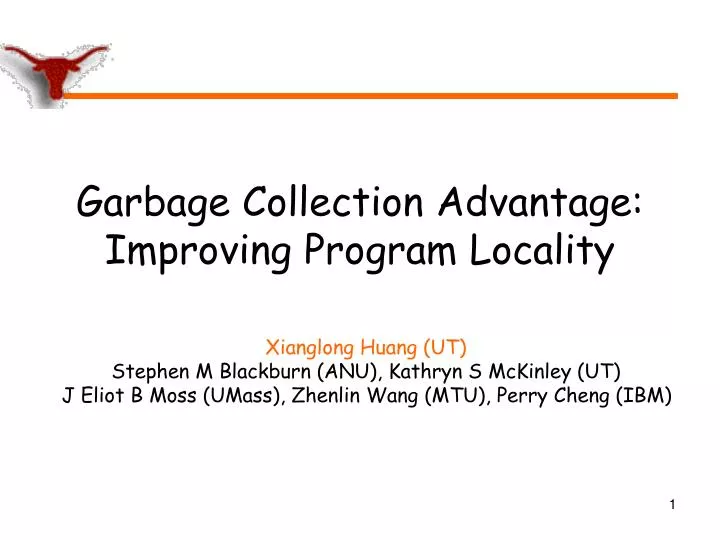 garbage collection advantage improving program locality