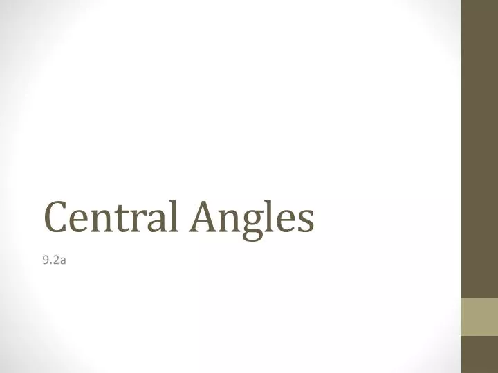 central angles