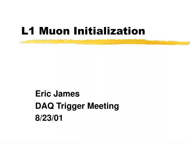 l1 muon initialization