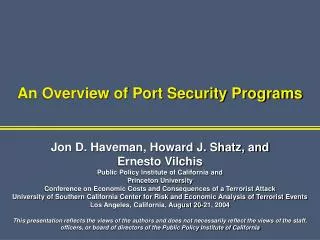 An Overview of Port Security Programs