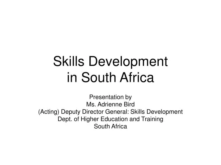 skills development in south africa