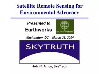 Satellite Remote Sensing for Environmental Advocacy