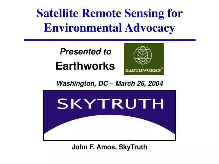 satellite remote sensing for environmental advocacy